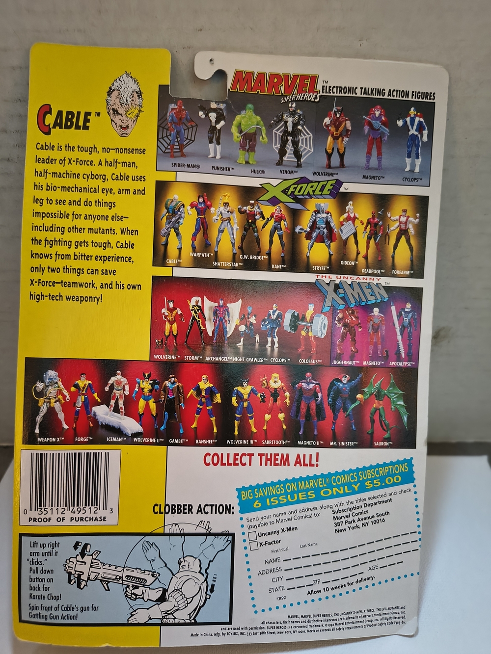 Marvel X-Force Cable Action Figure - Teal & Brown - Picture 2 of 2